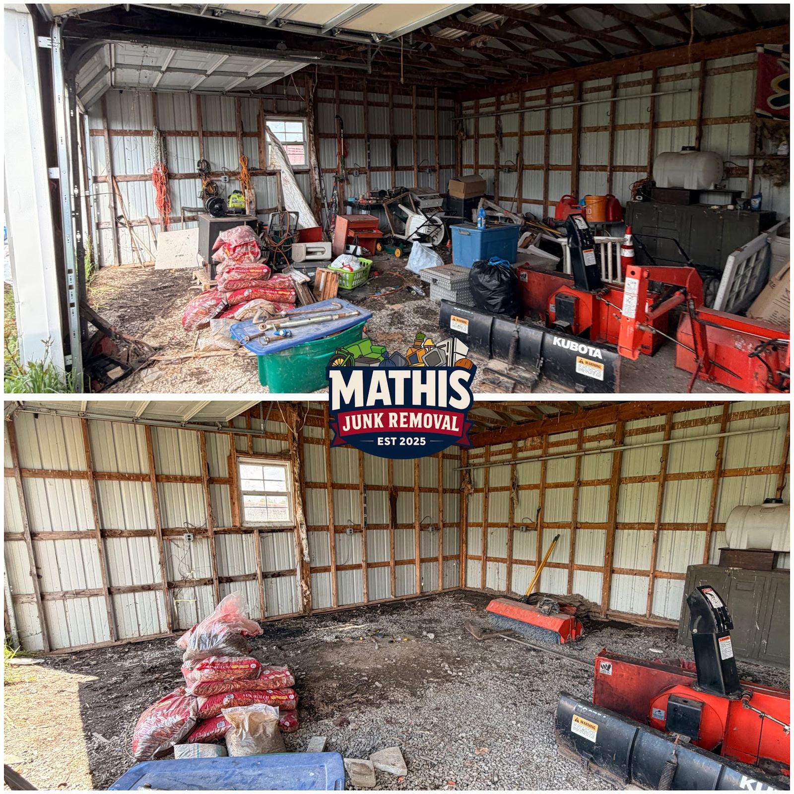 A real Mathis Junk Removal garage cleanout in Canastota